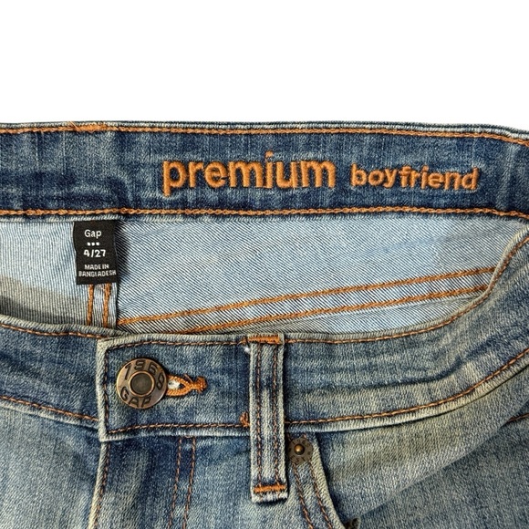 Gap Premium Boyfriend Cuffed Jeans Blue Size 4 / 27 #1827 - Picture 2 of 6